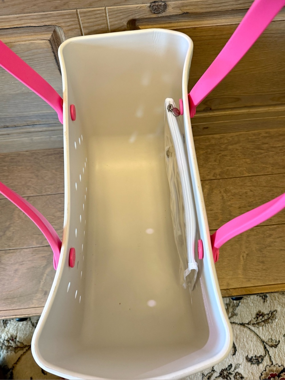 Original Bogg Bag Large Beach Tote MVP Sports Pickleball White Pink Green NWT - Picture 3 of 10